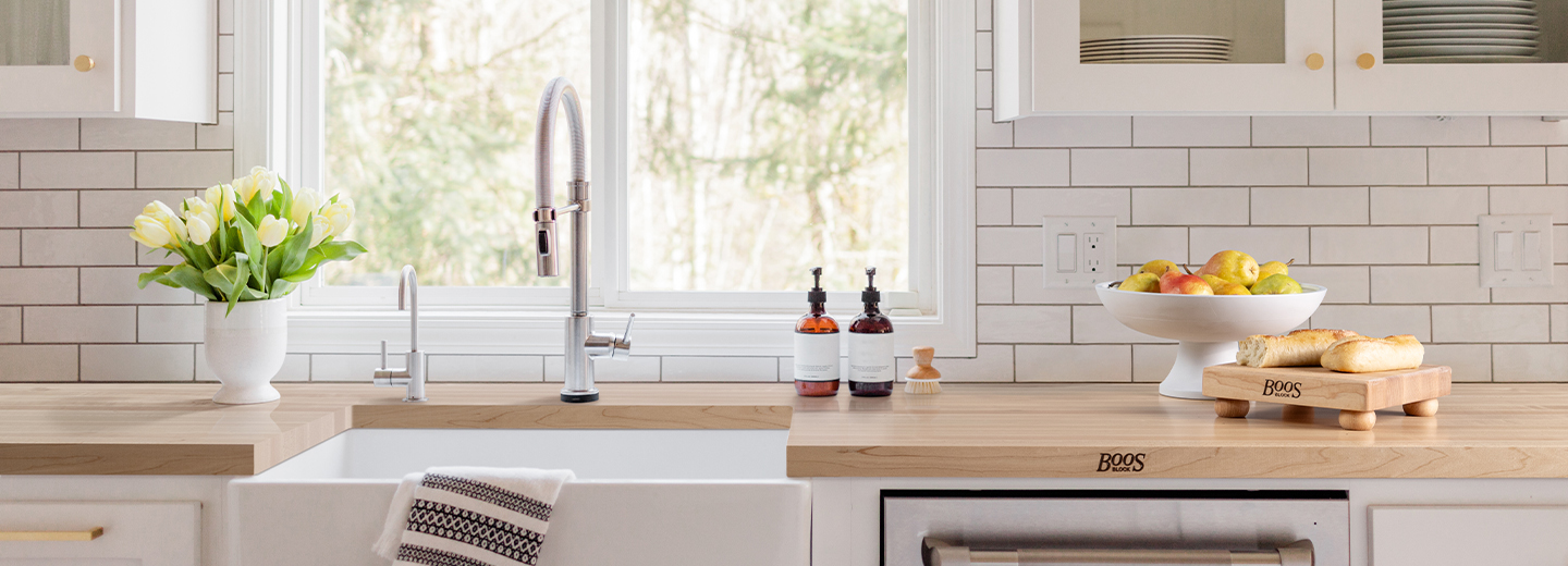 Kitchen with John Boos wood countertops