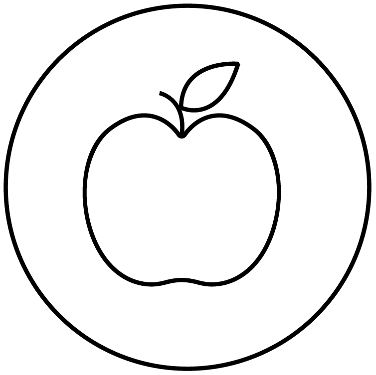 Logo of an apple in a circle